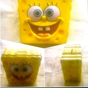SpongeBob SquarePants Metal Piggy Bank Tin Coin Box Rare Nickelodeon